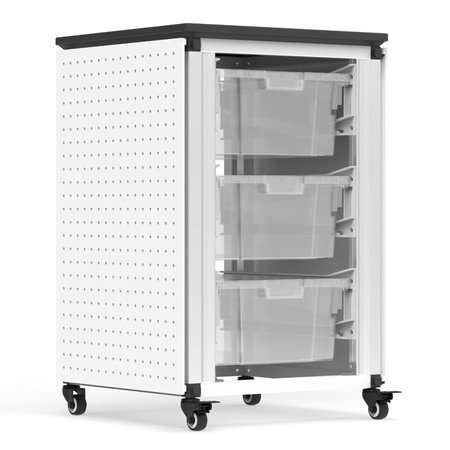 LUXOR Modular Classroom Storage Cabinet - Single module with 3 large bins MBS-STR-11-3L